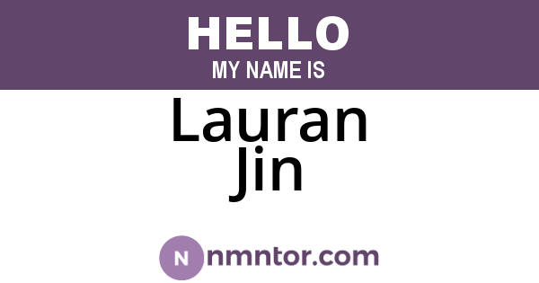 Lauran Jin