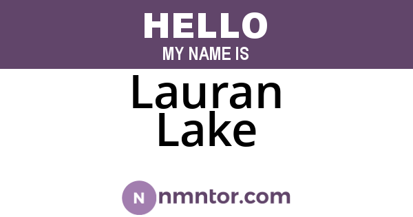 Lauran Lake