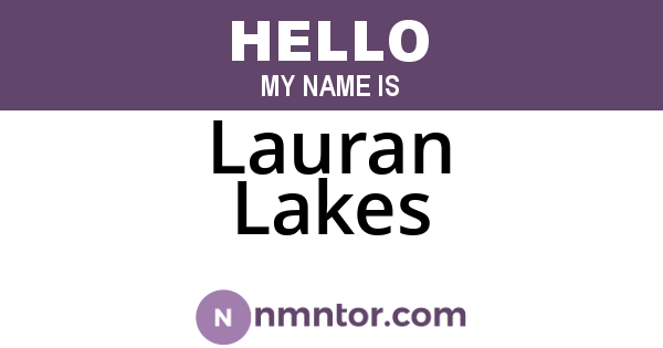 Lauran Lakes