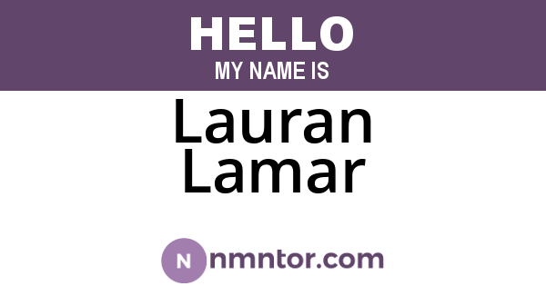 Lauran Lamar
