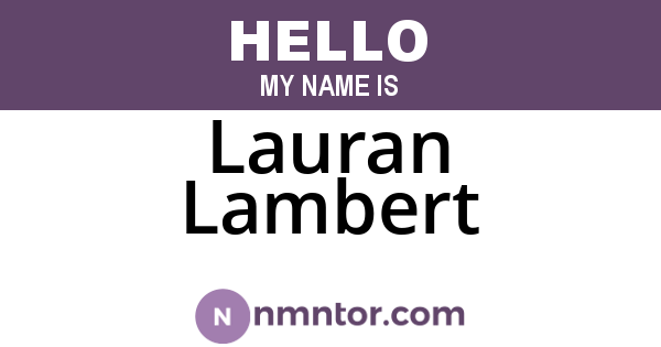 Lauran Lambert