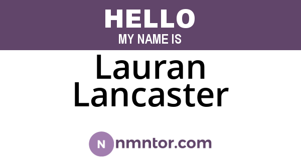 Lauran Lancaster