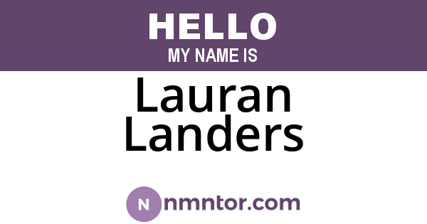 Lauran Landers