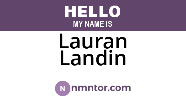 Lauran Landin
