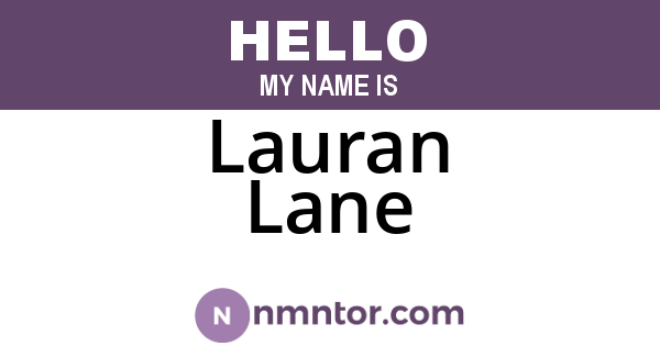 Lauran Lane