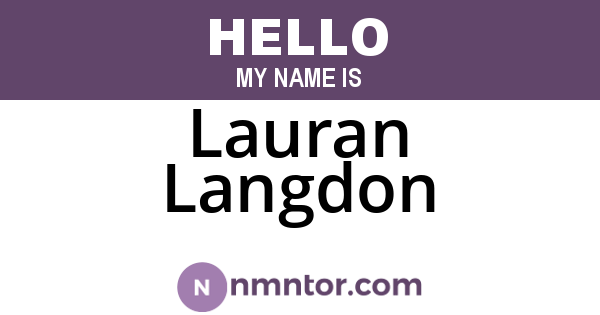 Lauran Langdon