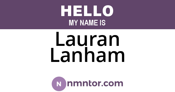 Lauran Lanham