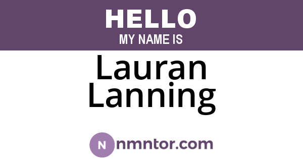 Lauran Lanning