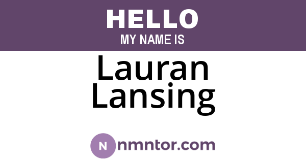 Lauran Lansing