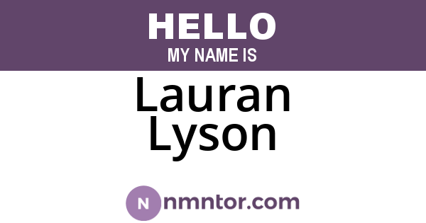 Lauran Lyson