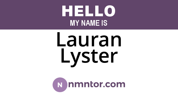 Lauran Lyster