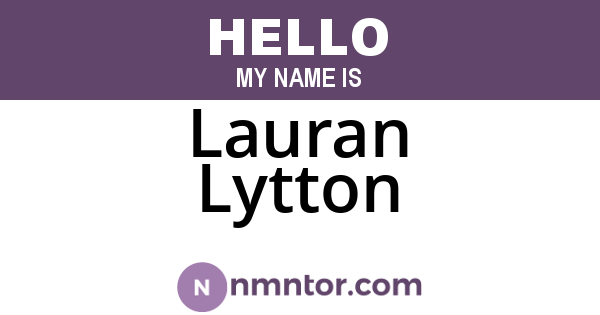 Lauran Lytton