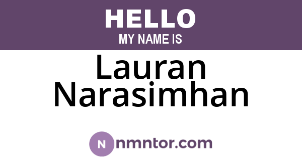 Lauran Narasimhan