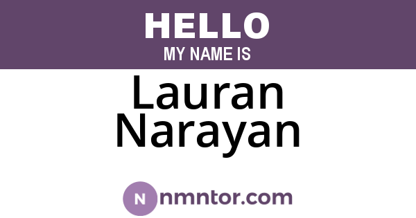 Lauran Narayan
