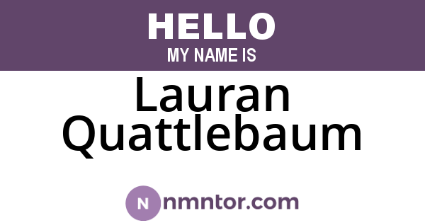 Lauran Quattlebaum