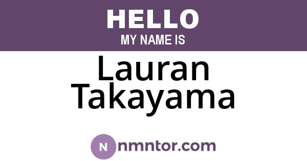 Lauran Takayama