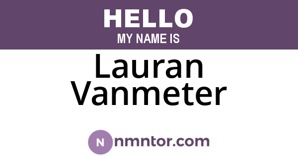 Lauran Vanmeter