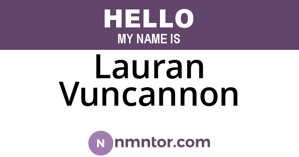 Lauran Vuncannon