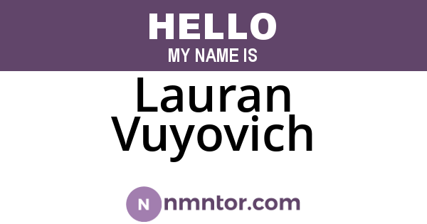 Lauran Vuyovich