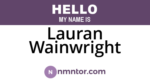 Lauran Wainwright