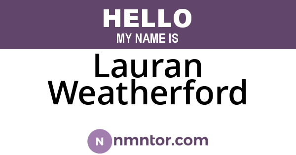 Lauran Weatherford