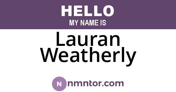 Lauran Weatherly