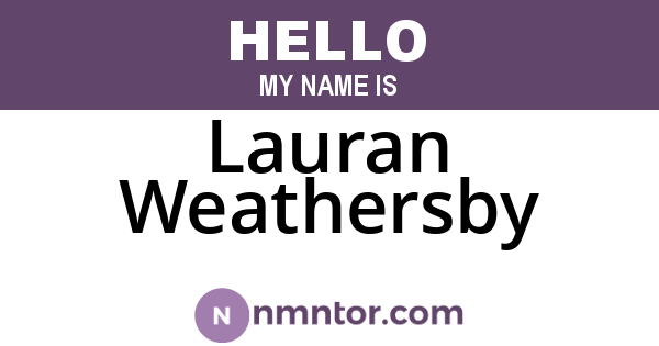 Lauran Weathersby
