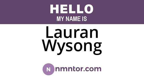 Lauran Wysong