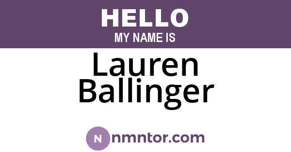 Lauren Ballinger