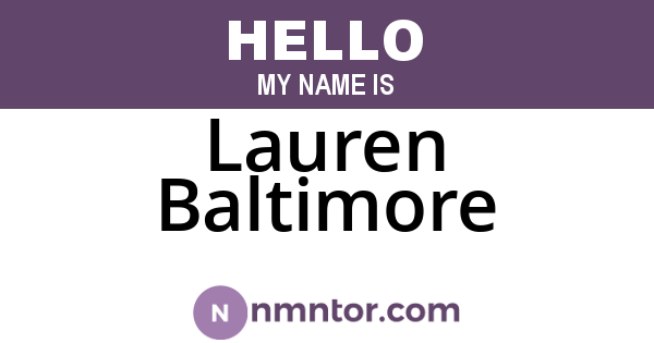 Lauren Baltimore