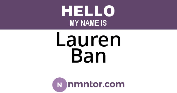 Lauren Ban