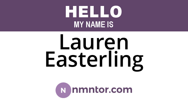 Lauren Easterling