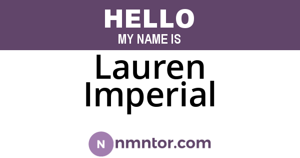 Lauren Imperial