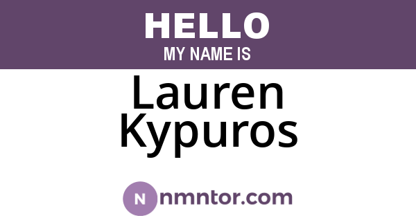 Lauren Kypuros