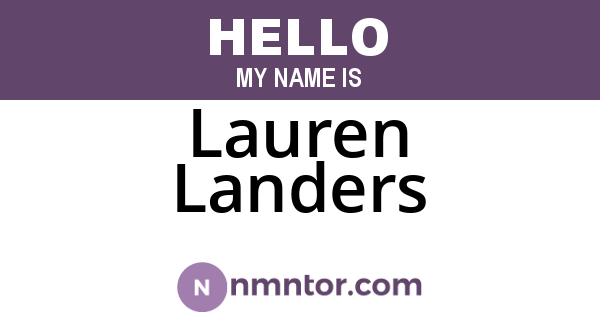 Lauren Landers