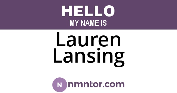 Lauren Lansing