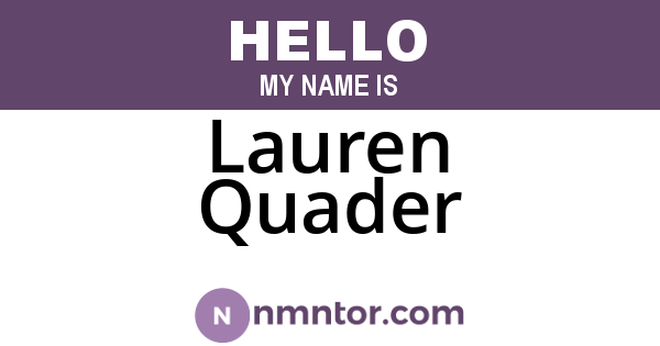 Lauren Quader