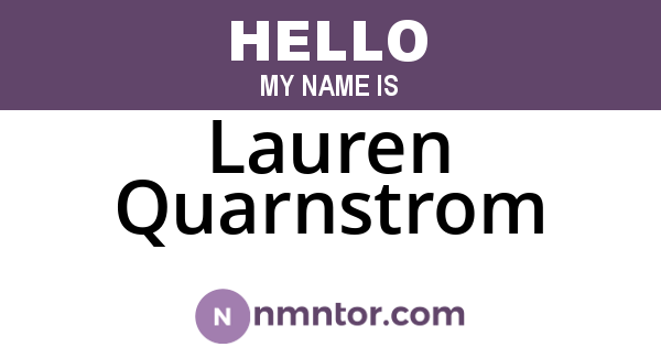 Lauren Quarnstrom