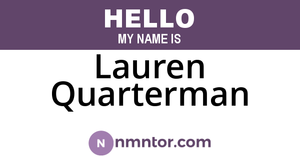 Lauren Quarterman