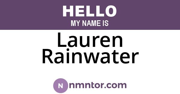 Lauren Rainwater