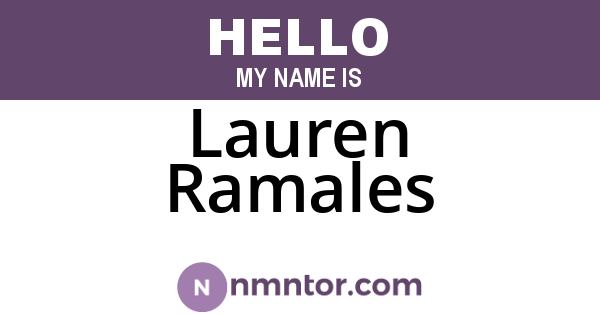 Lauren Ramales
