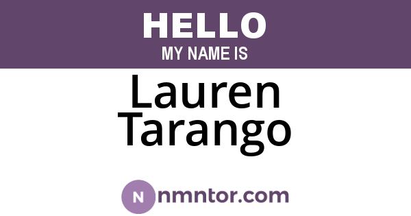 Lauren Tarango