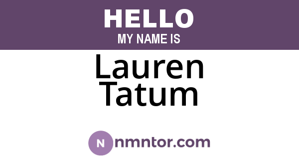 Lauren Tatum