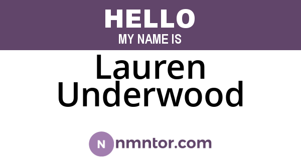 Lauren Underwood