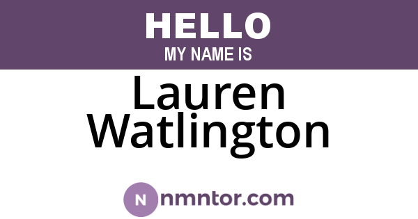 Lauren Watlington