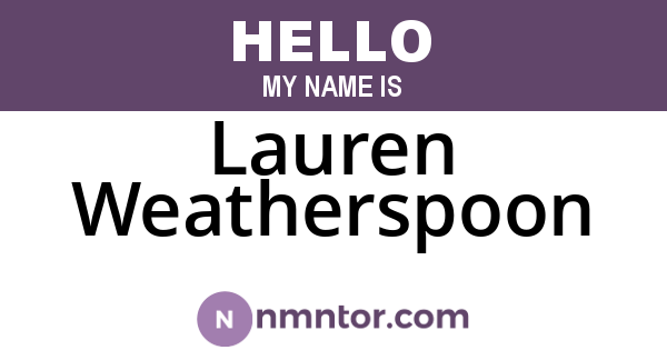 Lauren Weatherspoon