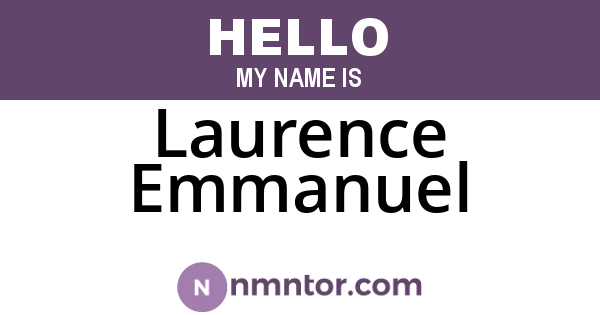 Laurence Emmanuel