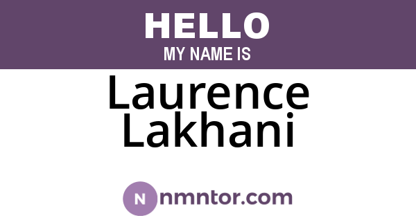 Laurence Lakhani