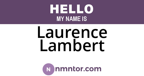 Laurence Lambert