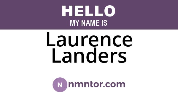 Laurence Landers
